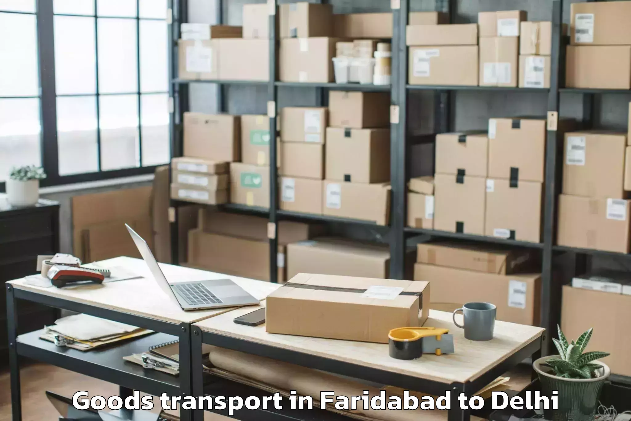 Faridabad to East Delhi Mall Goods Transport Booking